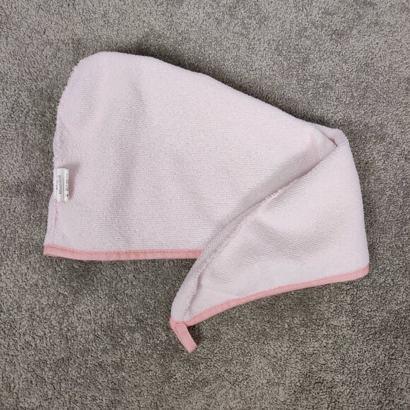 SPA Solutions Women's Hair Towel Wrap with Button Closure In Pink Powder Color - Picture 5 of 7